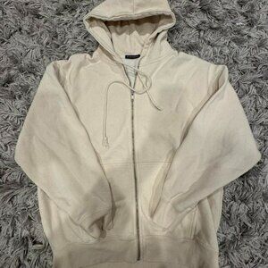 Brandy Melville cream oversized zip up one size